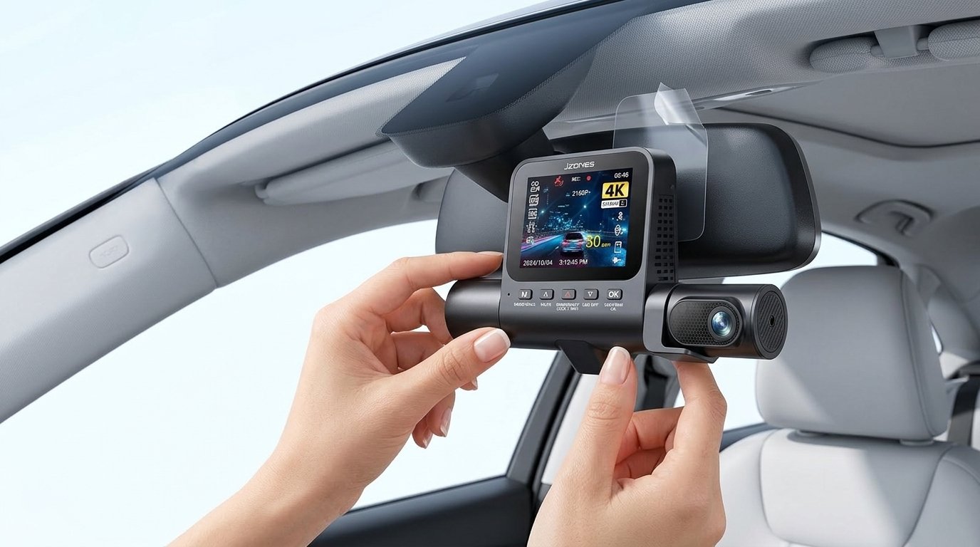 Mounting Dashcam on Windshield behind Rearview Mirror